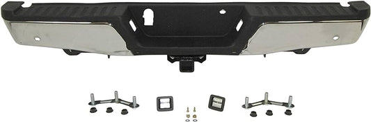 Ford F150 2015 - 2017, 2018 - 2020 Chrome Rear Bumper Assembly w/ Park Sensor Holes FO1103191