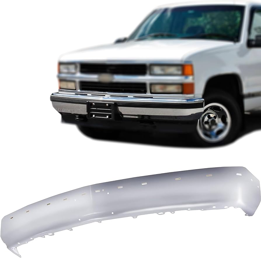 Sierra Silverado 1988 - 1997 also fits '98 - '02, Yukon 1992 - 1999, Tahoe 1992 - 1999, Suburban 1992 - 1999  Front Chrome Bumper GM1002802