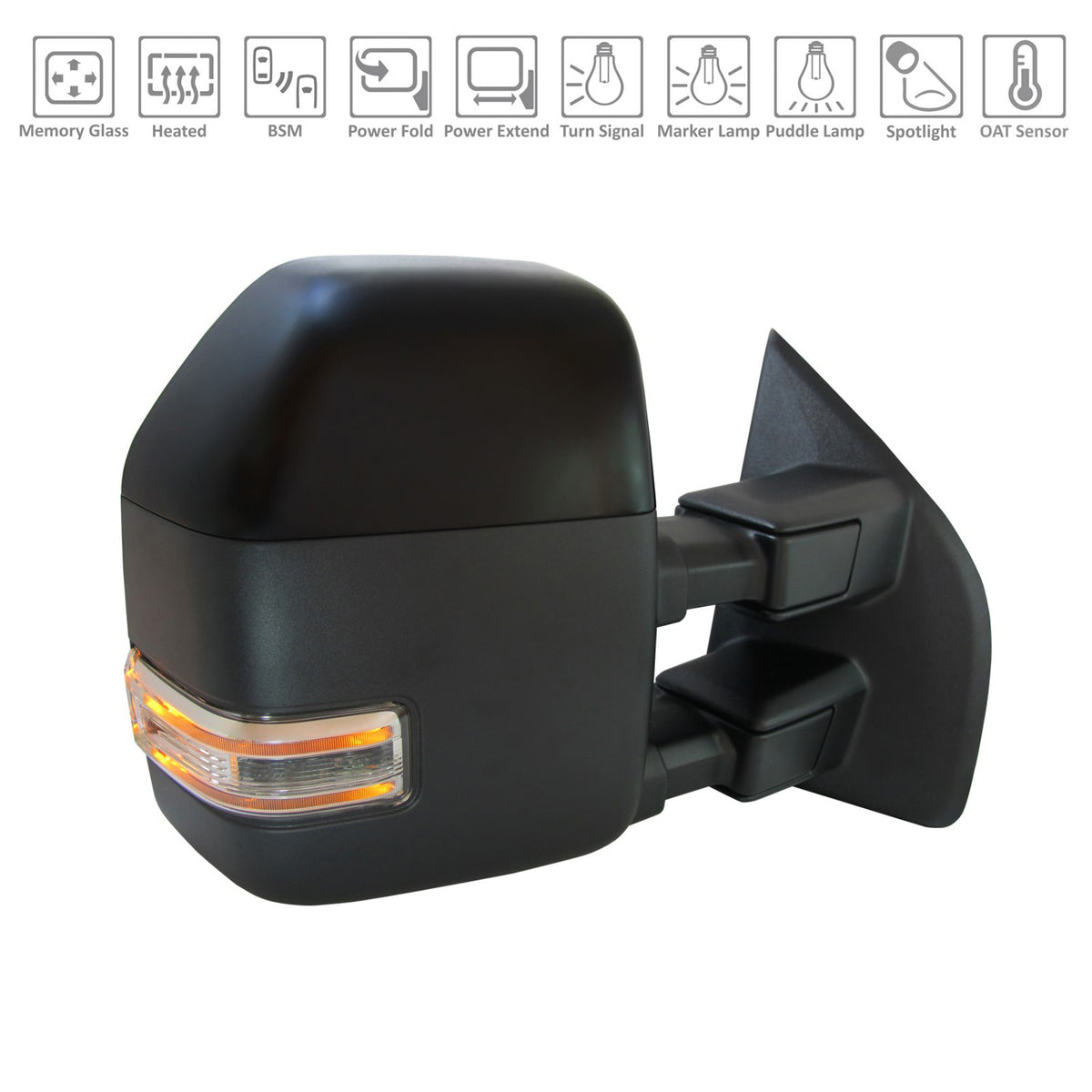 2020-2022 FORD F250 F350 F450 F550 Power Door Tow Mirror Passenger Side
