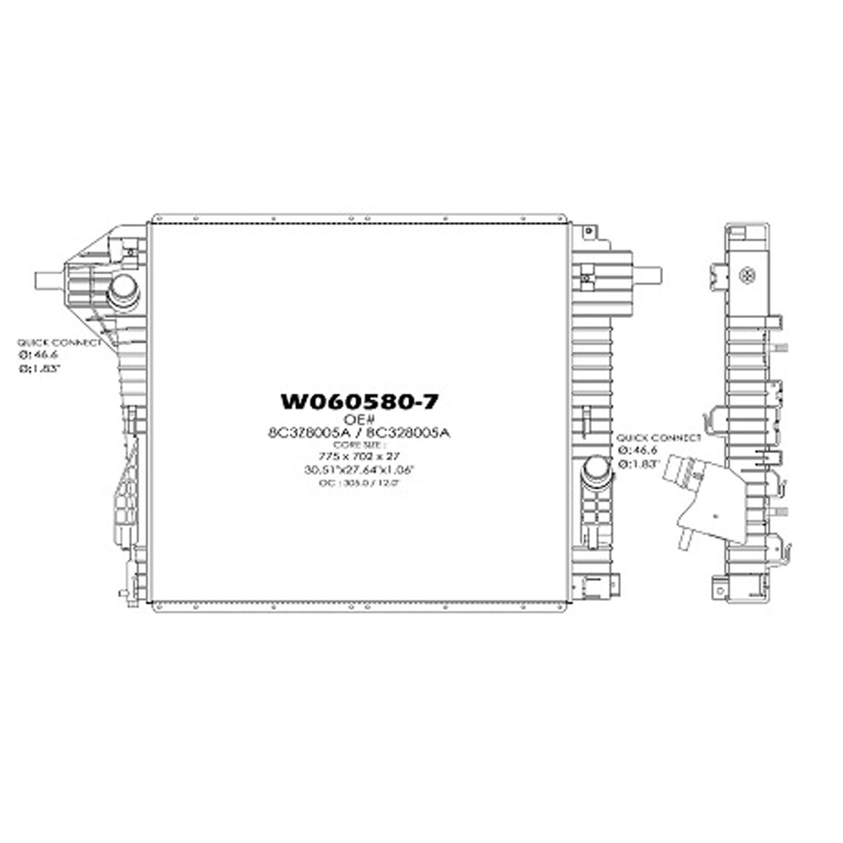 2011-2016 FORD F250 F350 F450 F550 Radiator