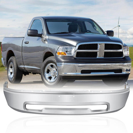 Dodge RAM 2009 - 2018  Fits: 2013 - 2018  / RAM 2019 - 2022 Ram 1500 Chrome Front Bumper Without Fog Lights - CH1002397