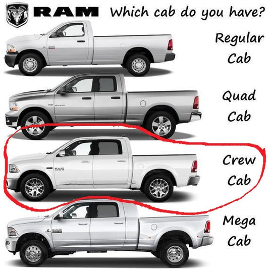 2009-2022 Dodge RAM 1500 / 1500 Classic / 2500 / 3500 Crew Cab - RRP3953 / RRP3954 / RRP3987 / RRP3988