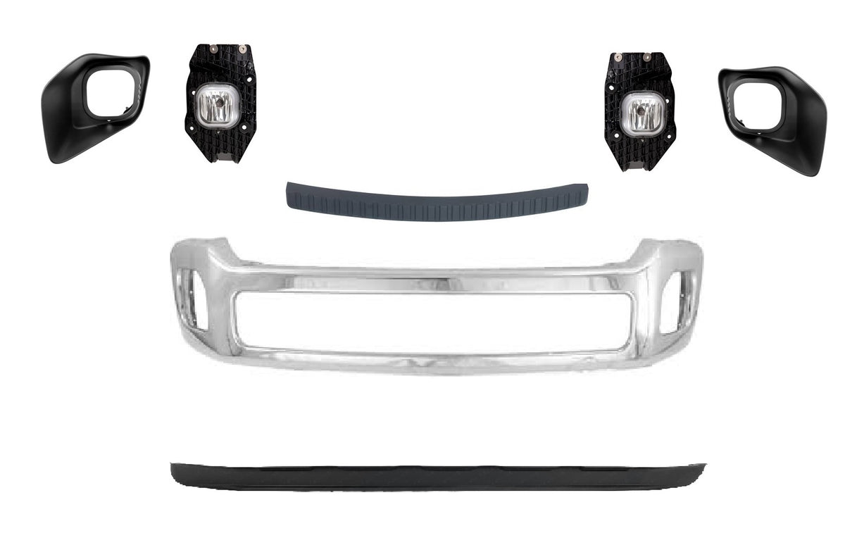 2011-2016 Ford Front Bumper Chrome Kit with Fog Lights - FO1002416 FO1019100 FO1095242 FO2592230 FO2593230 FO1038208 FO1039208 - FO1002416 FO1019100 FO1095242 FO2592230 FO2593230 FO1038208 FO1039208