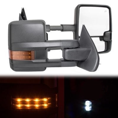 Silverado 2014 - 2018 /  Sierra 2014 - 2018 Towing Mirrors - Black with LED - SET GM1418B