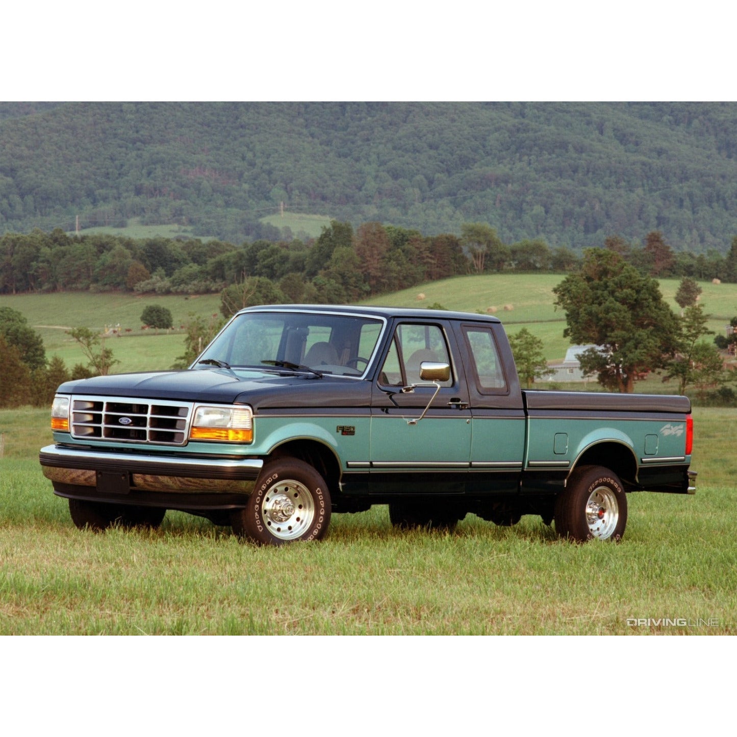 1992 - 1997 Ford Pickup, Ford Bronco Chrome Front Bumper With Bumper Strip Holes FO1002237