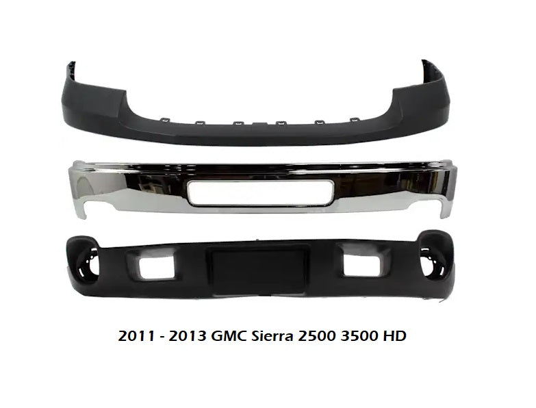 2011 - 2014 GMC Sierra 2500 3500 Chrome Front Bumper Assembly