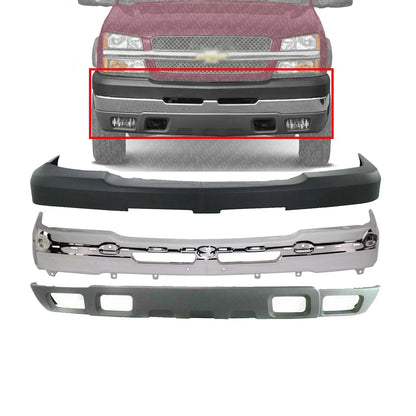 2003-2007 Chevrolet Silverado 2500 3500 Front Chrome Bumper Assembly Kit W/ Fog Light holes GM1002416