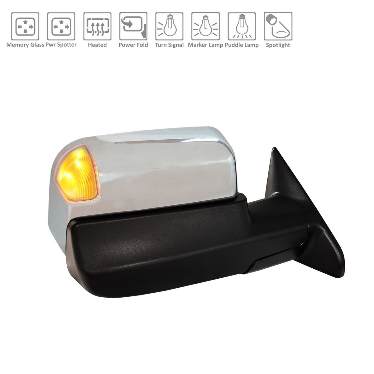 2019-2022 DODGE RAM 2500 RAM 3500 Power Door Tow Mirror Passenger Side
