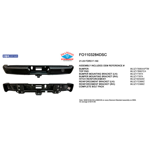 2021-2023 FORD F150 Rear Step Bumper Assembly