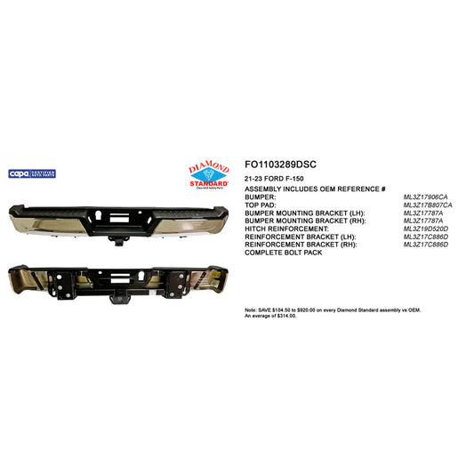 2021-2023 FORD F150 Rear Step Bumper Assembly