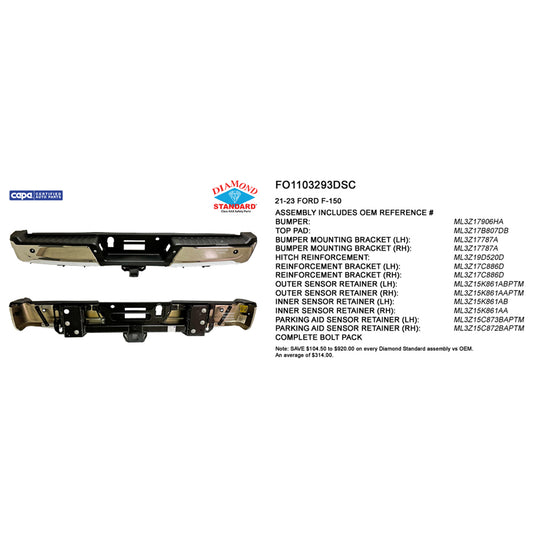 2021-2023 FORD F150 Rear Step Bumper Assembly
