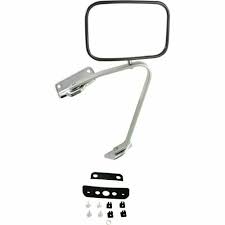 1987-1996 Ford Bronco / F150 / F250 / F350 / F450 Driver Or Passenger Side Manual Door Chrome Head Mirror - FO1321102