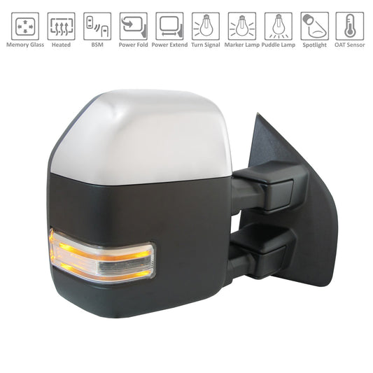 2020-2022 FORD F250 F350 F450 F550 Power Door Tow Mirror Passenger Side