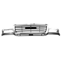 2003-2007 GMC Sierra 2500 3500 HD Front End Kit, Chrome Bumper, Chrome Grille
