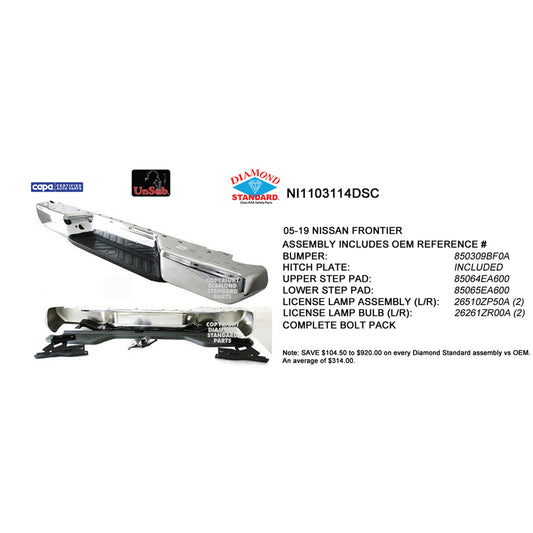 2005-2021 NISSAN FRONTIER Rear Step Bumper Assembly
