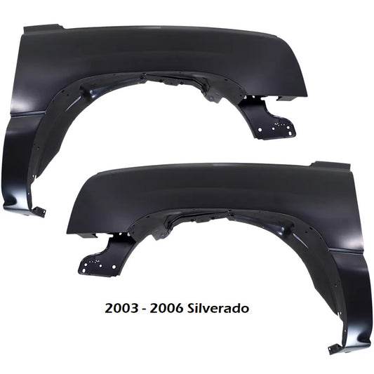 2003 - 2006 Chevrolet Silverado Steel Fender GM1240305 GM1241305 - Pair