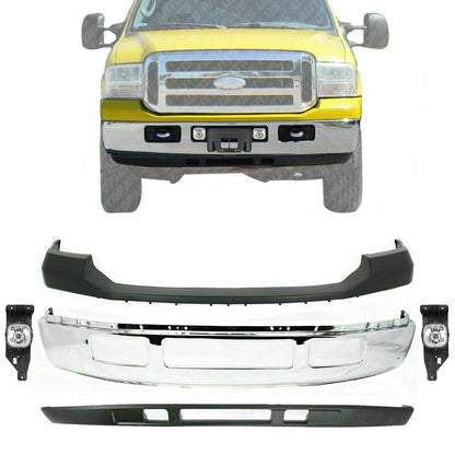 Ford F250 F350 F450 1999 - 2007 Front Chrome Bumper Kit FO1002392 with Fog Lights