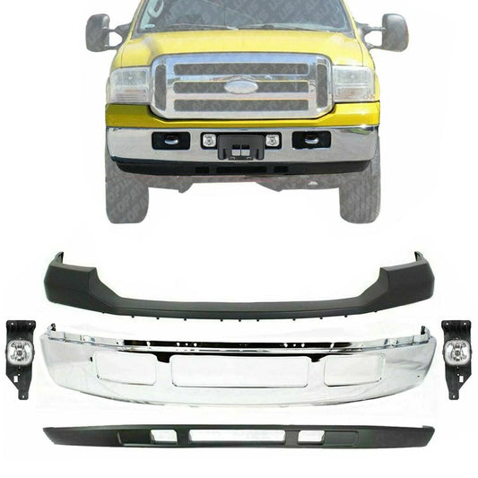 Ford F250 F350 F450 1999 - 2007 Front Chrome Bumper Kit FO1002392 with Fog Lights