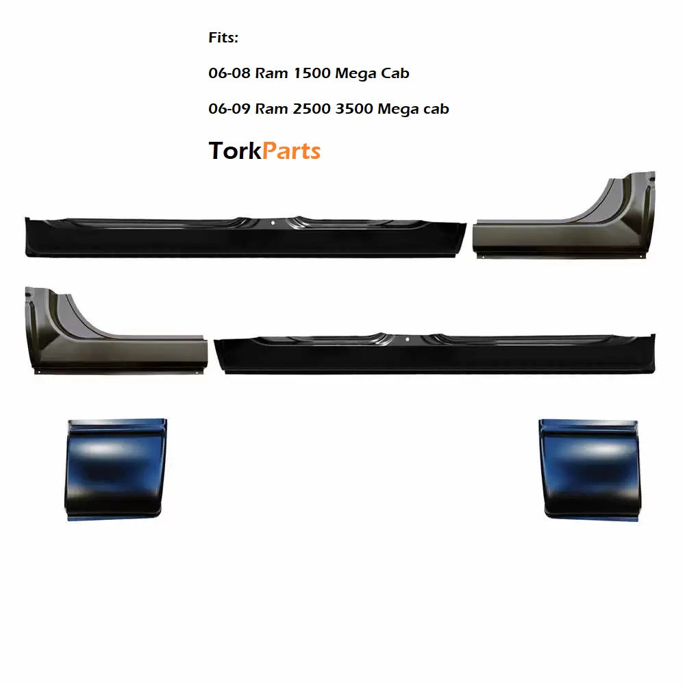 Dodge RAM 2002 - 2008 1500 2500 3500 Mega Cab Rocker and Cab Corner Replacement Set
