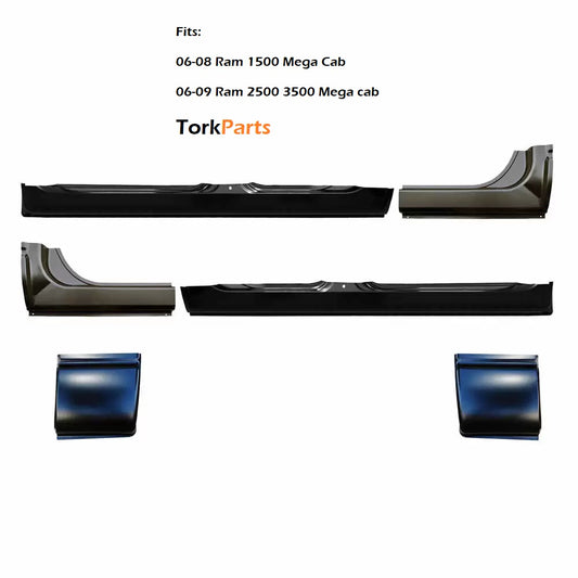 Dodge RAM 2002 - 2008 1500 2500 3500 Mega Cab Rocker and Cab Corner Replacement Set