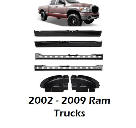 2002 - 2008 Dodge RAM Quad Cab Inner, Outer Rockers and Cab Corners Set