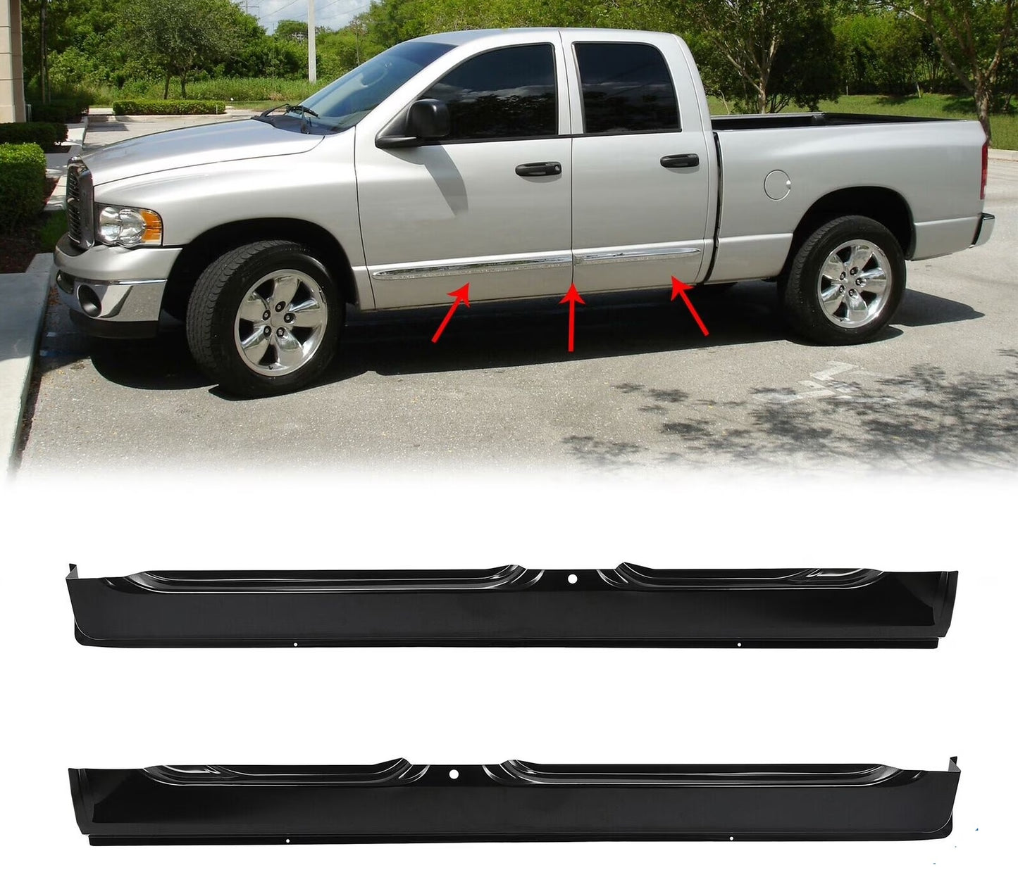 2002 - 2008 Dodge RAM Quad Cab Outer Rockers and Cab Corners Set
