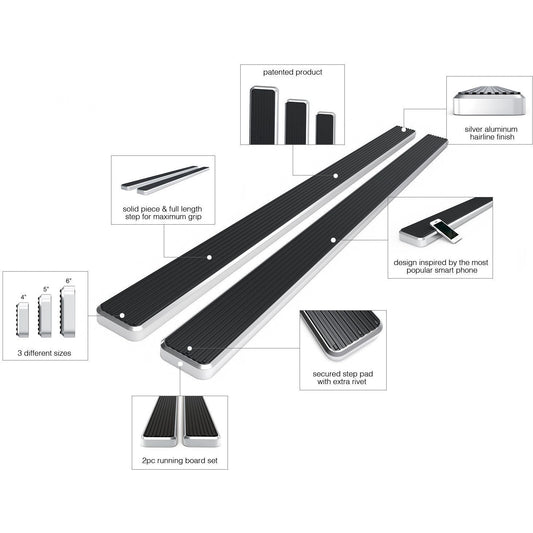 6" iboard step bars - Ford Superduty 1999 - 2007 Crew Cab - Hairline IB06FJA1A