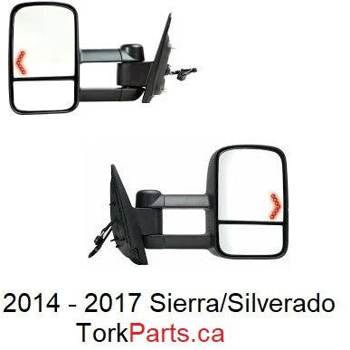 Silverado 2014 - 2018 / Sierra 2014 - 2018 Tow Mirror with power, heat and turn signal - SET GM1320458 / GM1321458