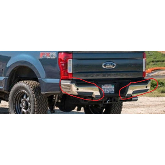 Ford F250 F350 F450 2017 - 2019 /  Ford F250 F350 F450 2020 - 2022 Super Duty Rear Chrome Bumper Ends  FO1102386  / FO1102387