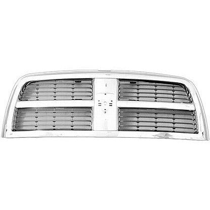 Dodge RAM 2009 - 2018 Fits 2010 - 2012 Dodge Ram 2500 / 3500 Chrome/Black Grille CH1200336